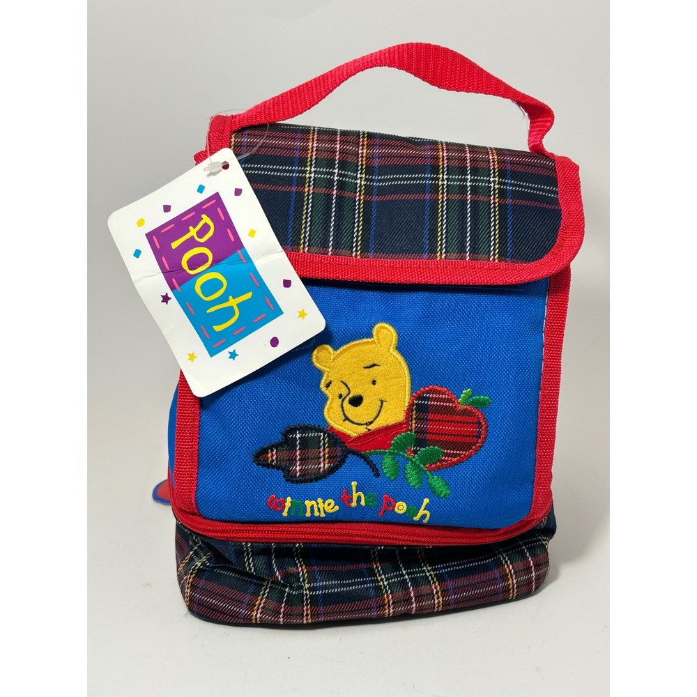 Vintage Winnie the Pooh Plaid Insulated Lunch Bag Calego Disney New‎ with Tags